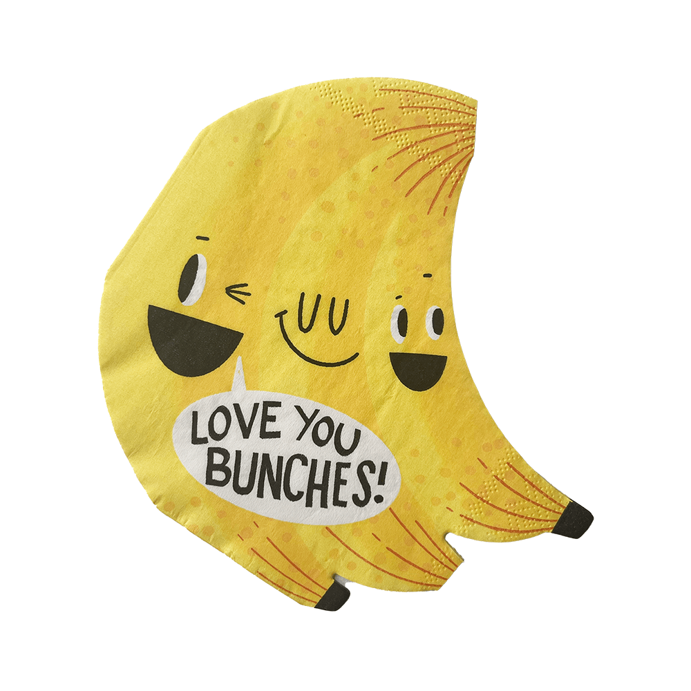 Bananas For You "Love You Bunches" Large Napkins, Shopsweetluluss