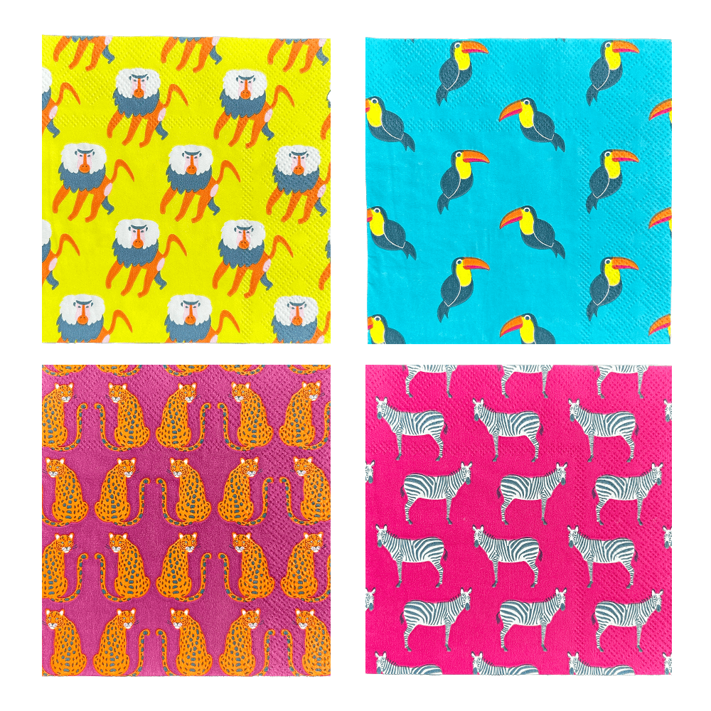 Jungle Animals Cocktail Napkins, Shopsweetluluss