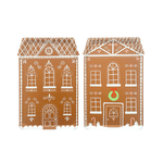Baking Spirits Bright Tall Light Brown Gingerbread House Plates, Daydream Society