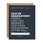 Scratch-off Too Cool for School - Graduation Card, Shopsweetluluss