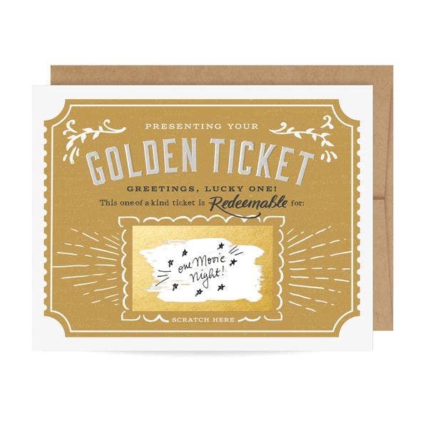 Scratch-off Golden Ticket Birthday Card, Shopsweetluluss