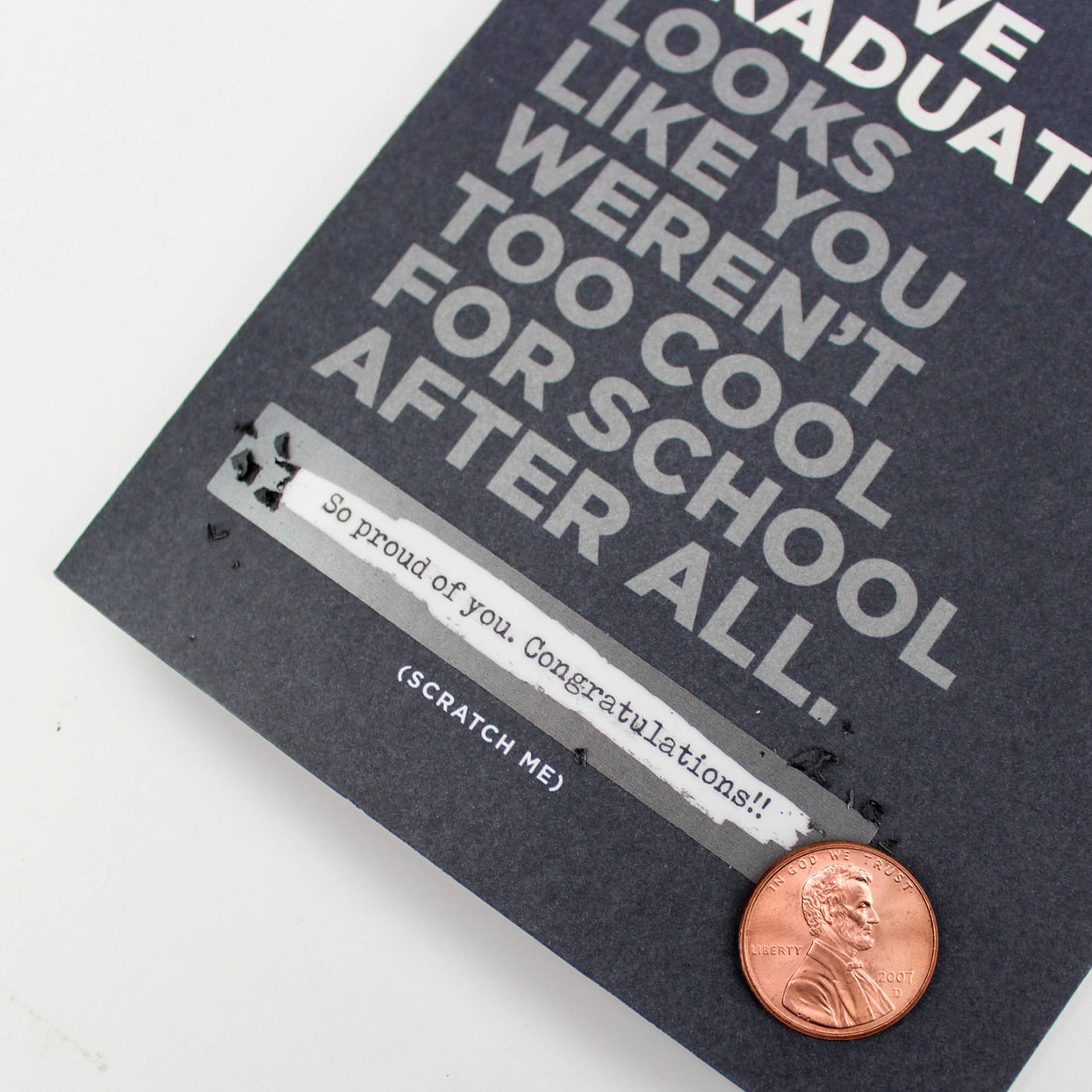 Scratch-off Too Cool for School - Graduation Card, Shopsweetluluss