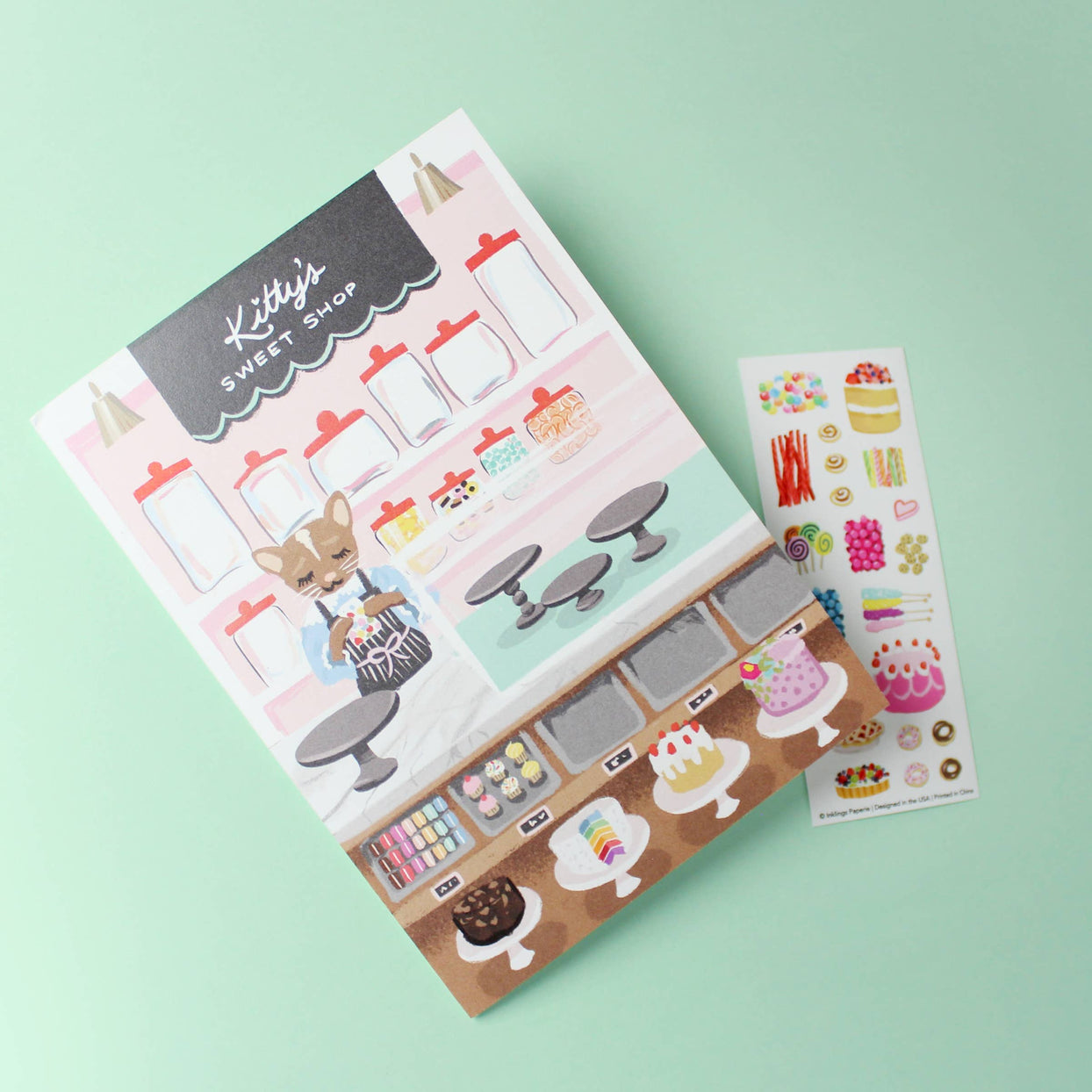 Sweet Shop Sticker Scene Card, Shopsweetluluss