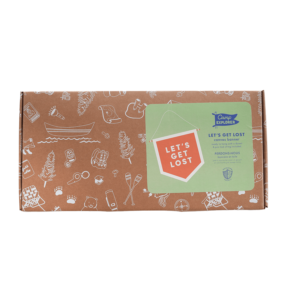 Camp Explorer Lets Get Lost Canvas Banner, Daydream Society