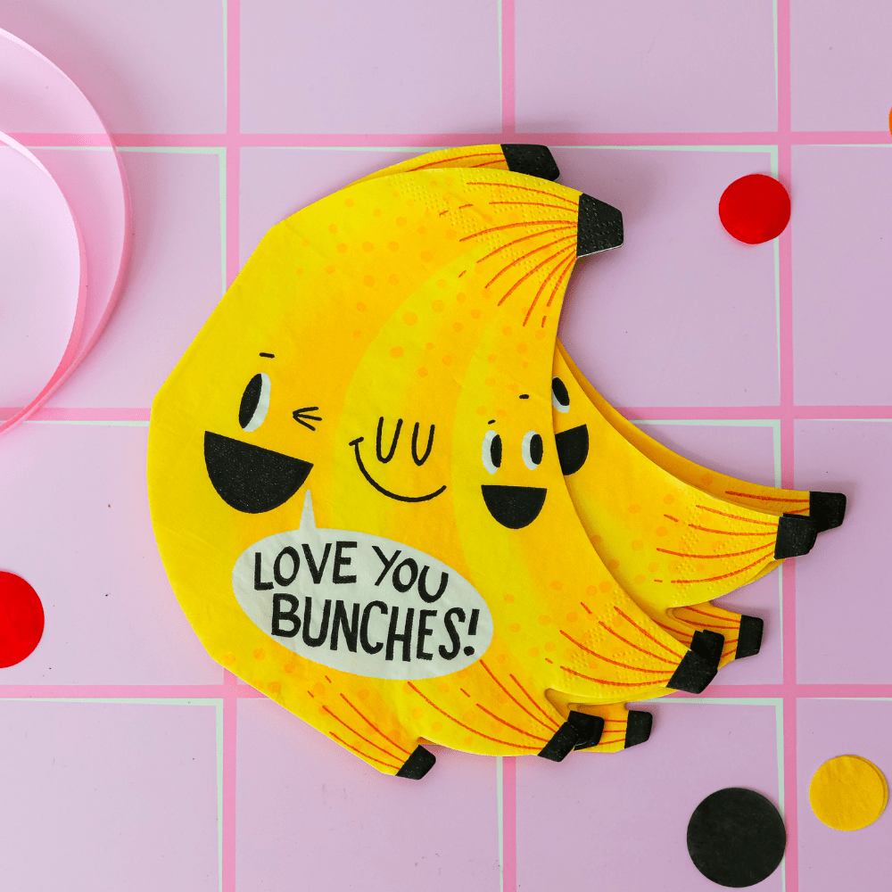 Bananas For You "Love You Bunches" Large Napkins, Shopsweetluluss