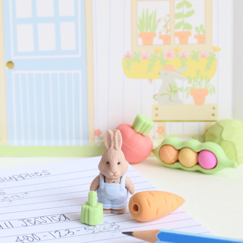 Bunnies In The Garden Eraser Set, Daydream Society