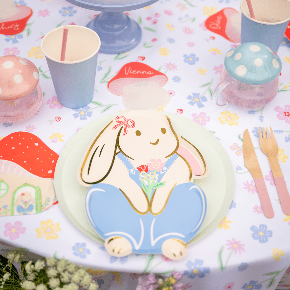 Bunnies In The Garden Overalls Bunny Large Plates, Daydream Society