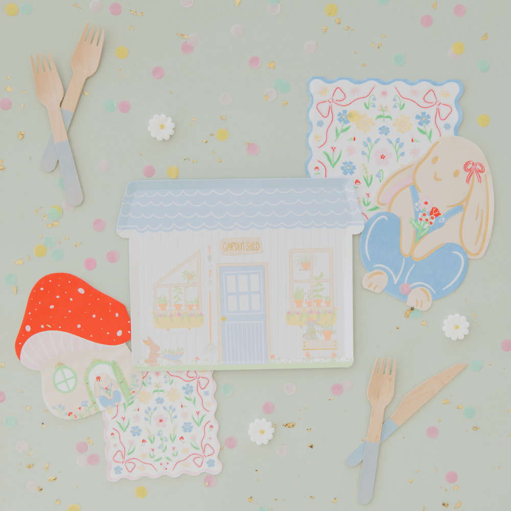 Bunnies In The Garden Overalls Bunny Large Napkins, Daydream Society