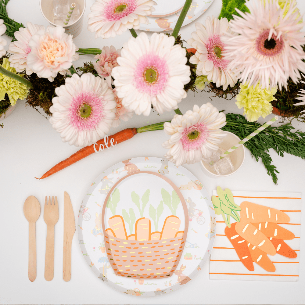 Bunnies In The Garden Carrot Bunch Large Napkins, Daydream Society