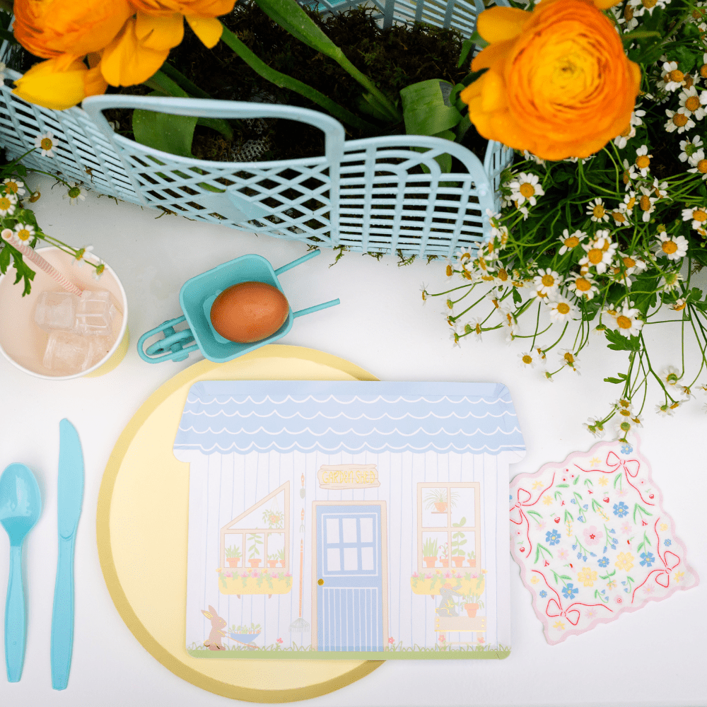 Bunnies In The Garden Pink Floral Petite Napkins