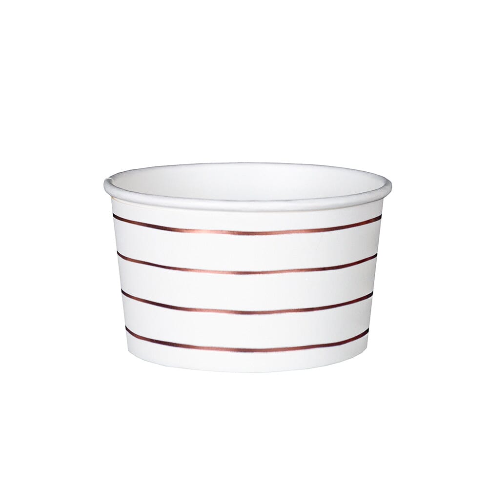 Rose Gold Frenchie Striped Treat Cups