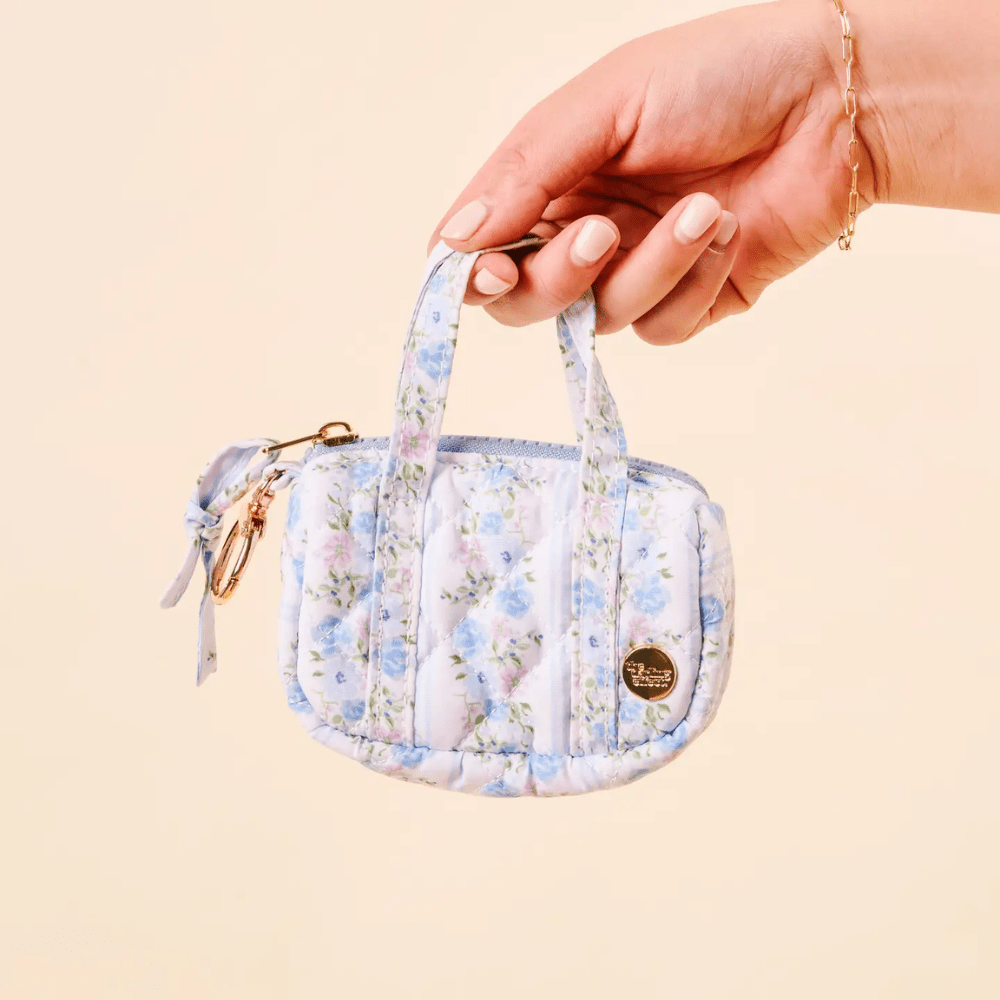 Itty Bitty Duffle Bag Charm - Petal Parade Blue, Shopsweetluluss