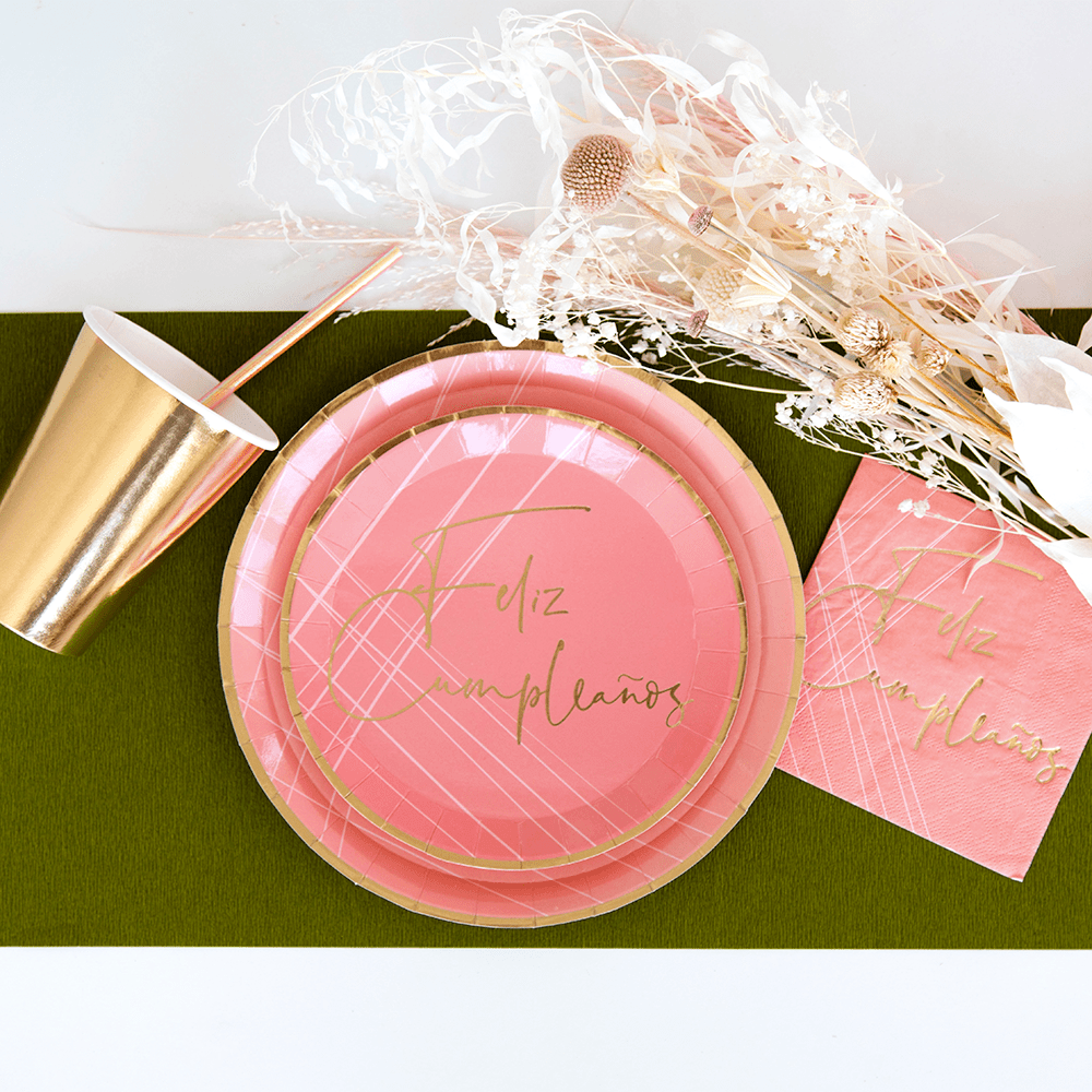 Pink & Gold Dinner Plates