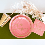 Pink & Gold Dinner Plates