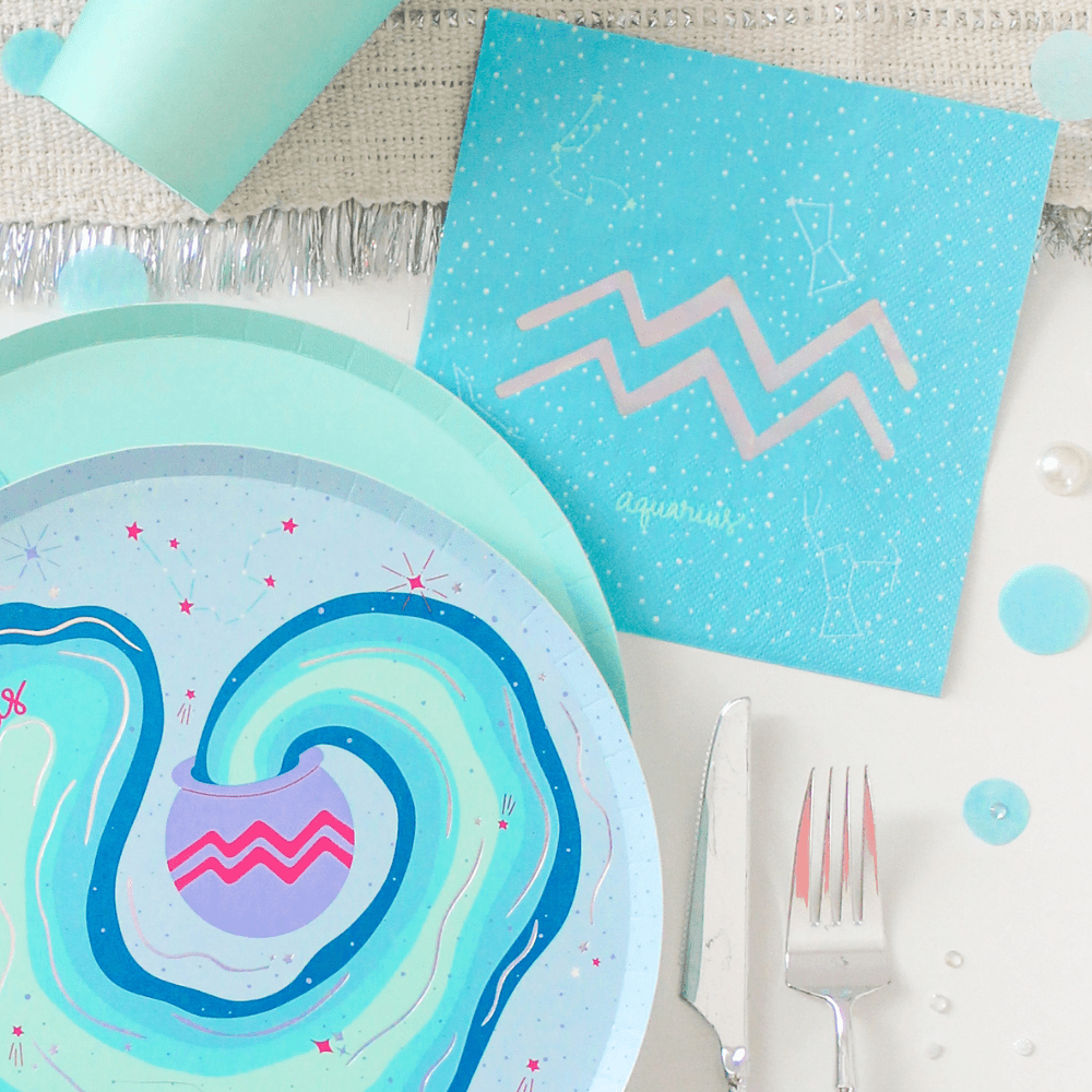 Zodiac Aquarius Large Napkins, Jollity & Co