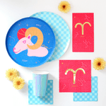 Zodiac Aries Dinner Plates, Jollity & Co