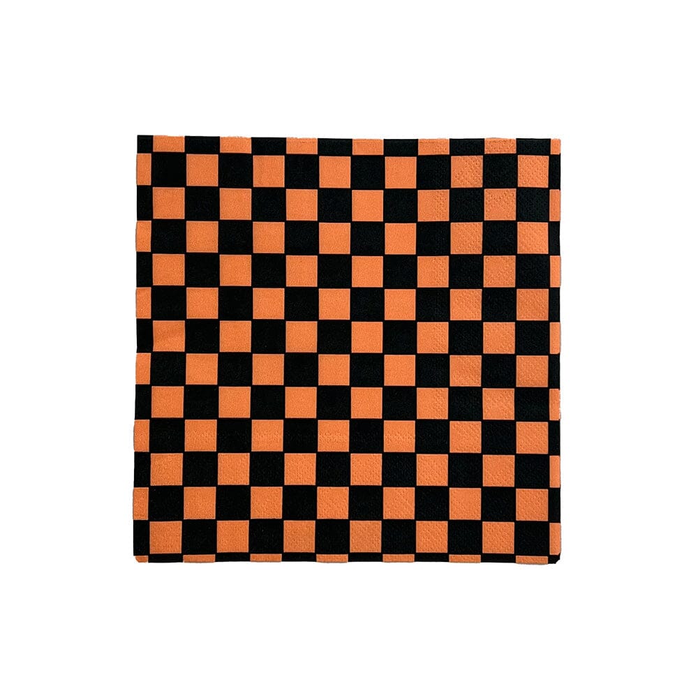Jollity & Co. Checked Halloween Cocktail Napkin
