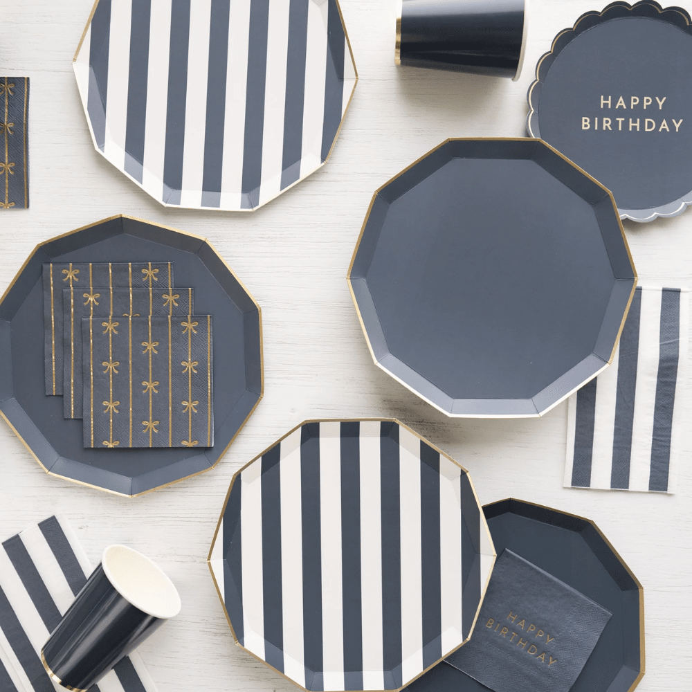 Midnight Blue Cabana Stripe Guest Napkins, Shopsweetluluss