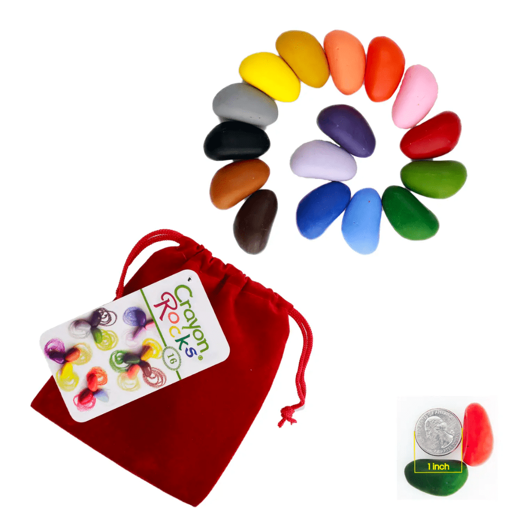 Crayon Rocks - 16 Colors in a Red Velvet Bag - Shopsweetluluss