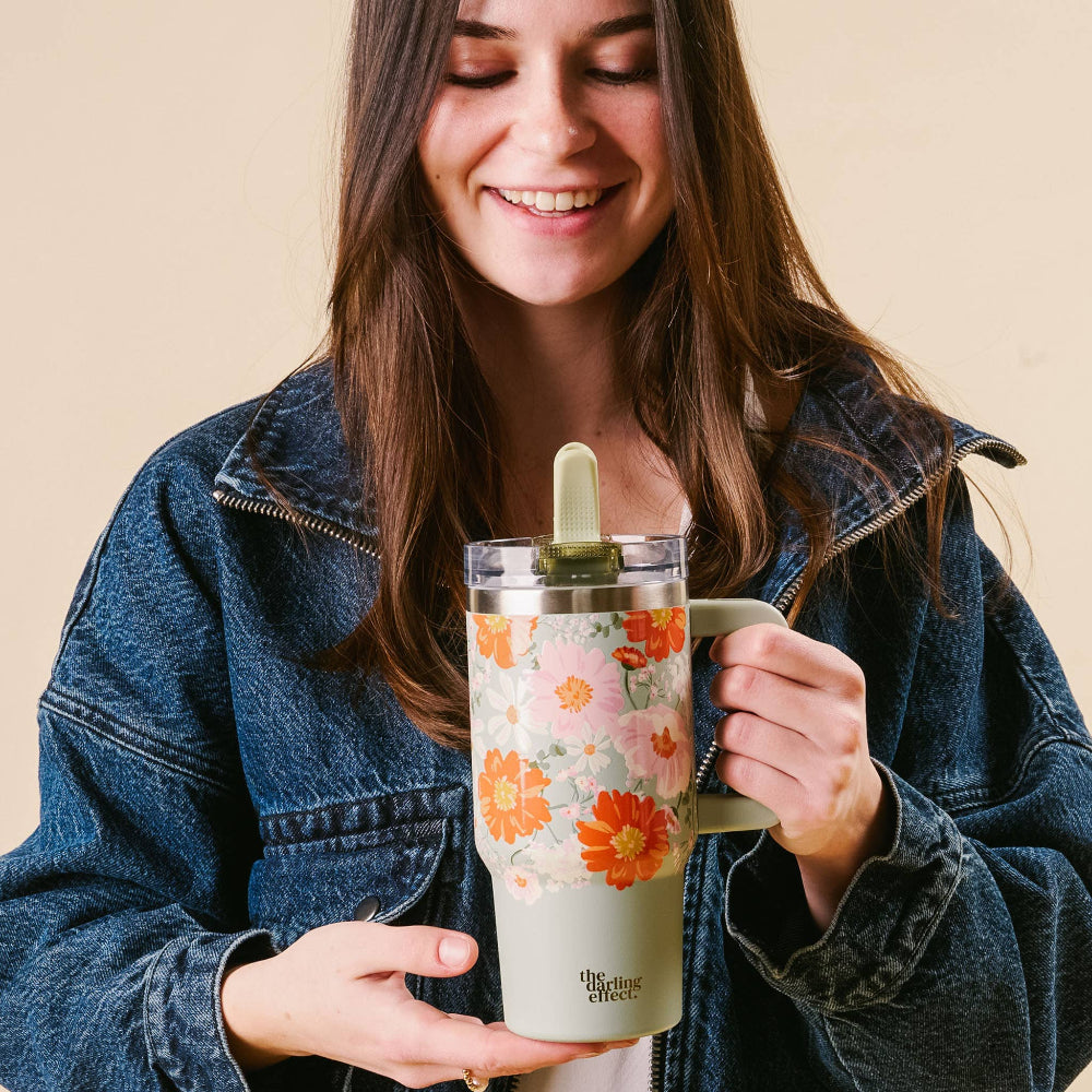 20oz Lifestyle Flip Straw Tumbler - Bouquet Beauty Sage, Shopsweetluluss