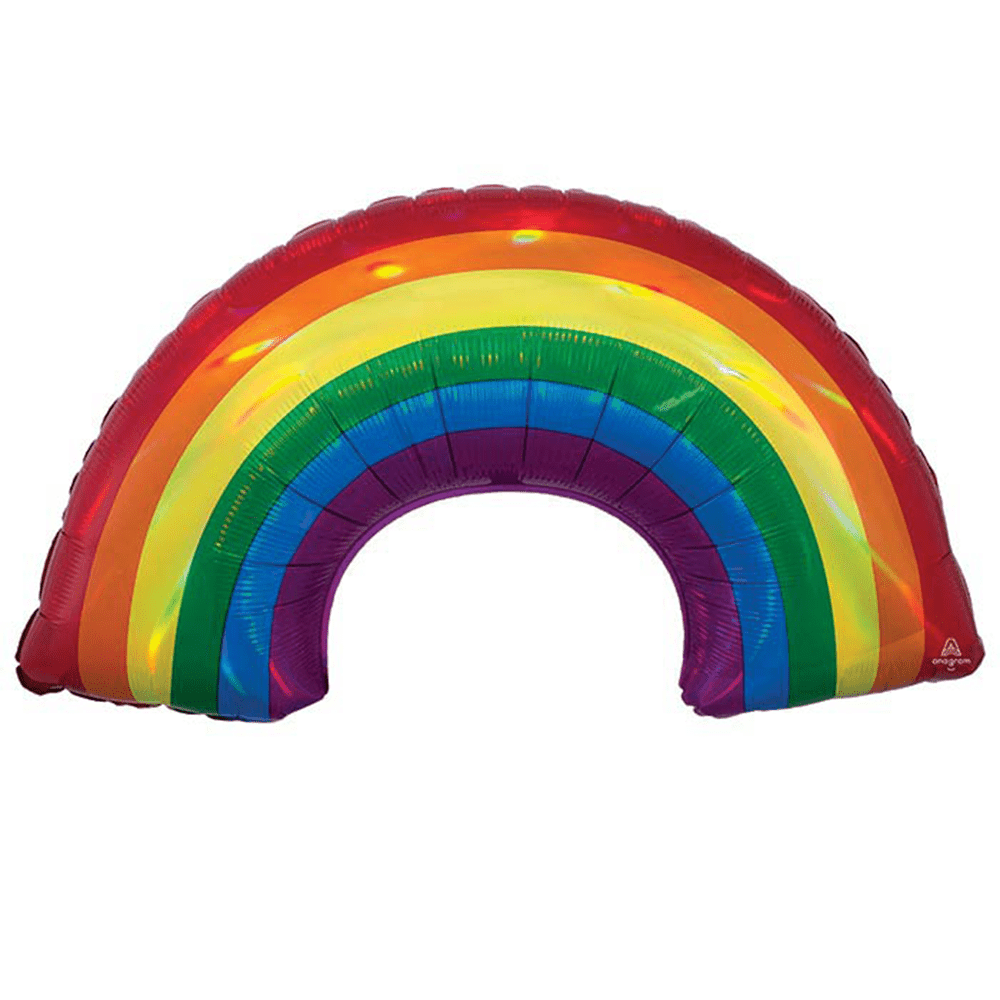 34" Iridescent Rainbow Foil Balloon Shape, Shopsweetluluss