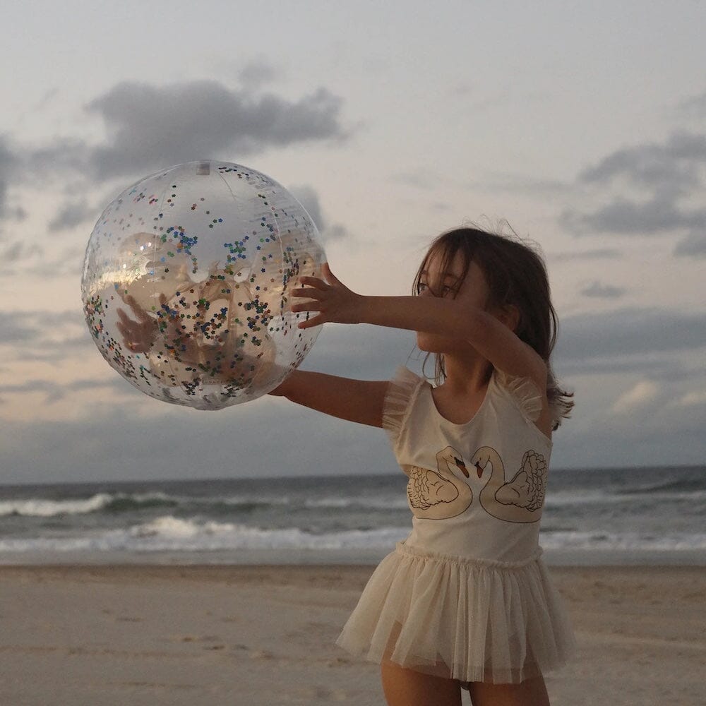 SunnyLife 3D Inflatable Beach Ball - Cotton Candy Glitter, Shopsweetluluss
