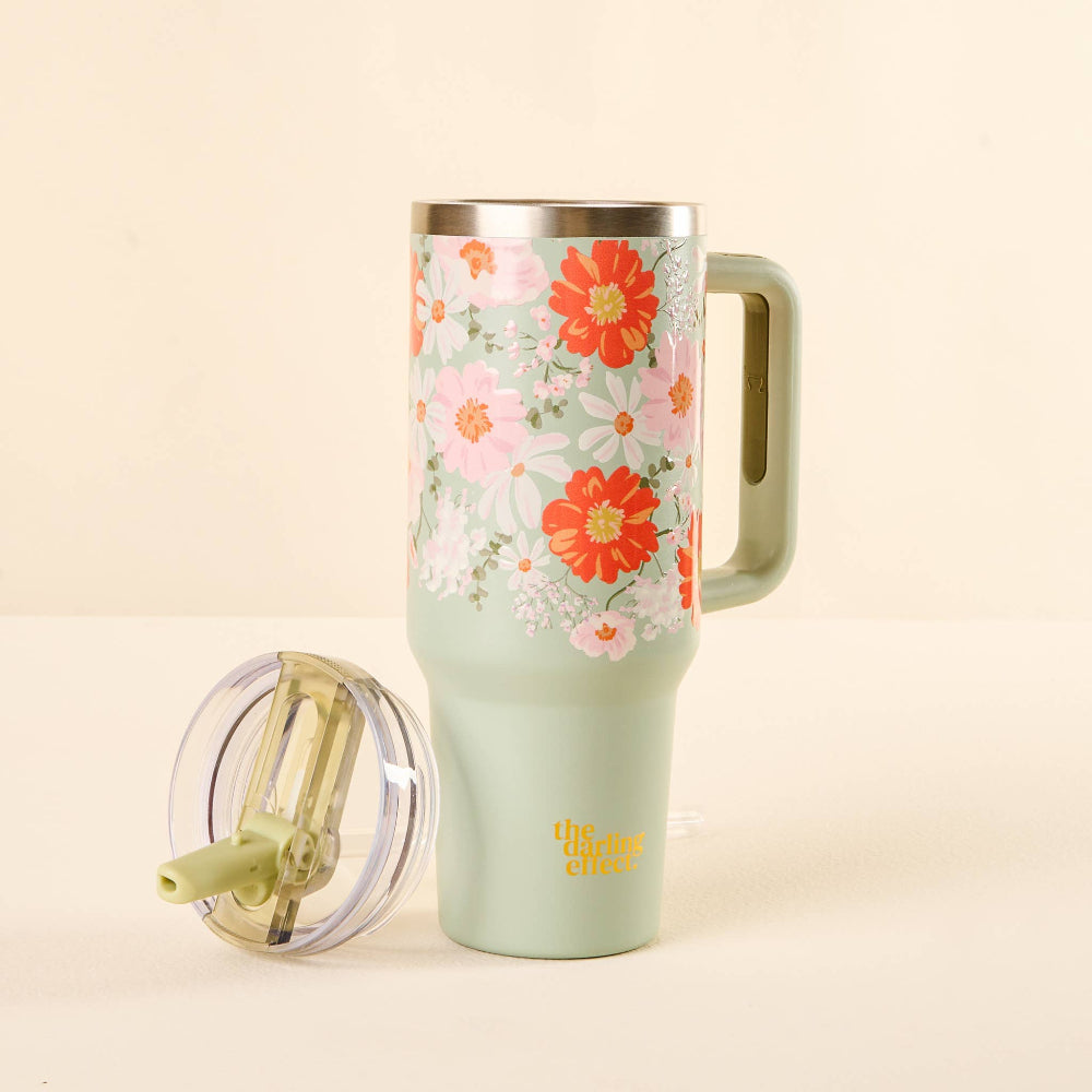 40oz Lifestyle Flip Straw Tumbler - Bouquet Beauty Sage, Shopsweetluluss