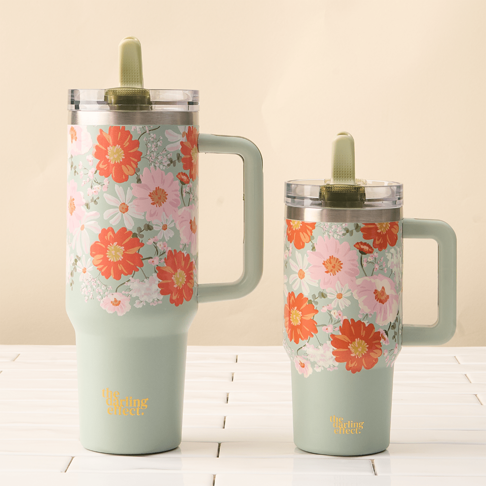 40oz Lifestyle Flip Straw Tumbler - Bouquet Beauty Sage, Shopsweetluluss