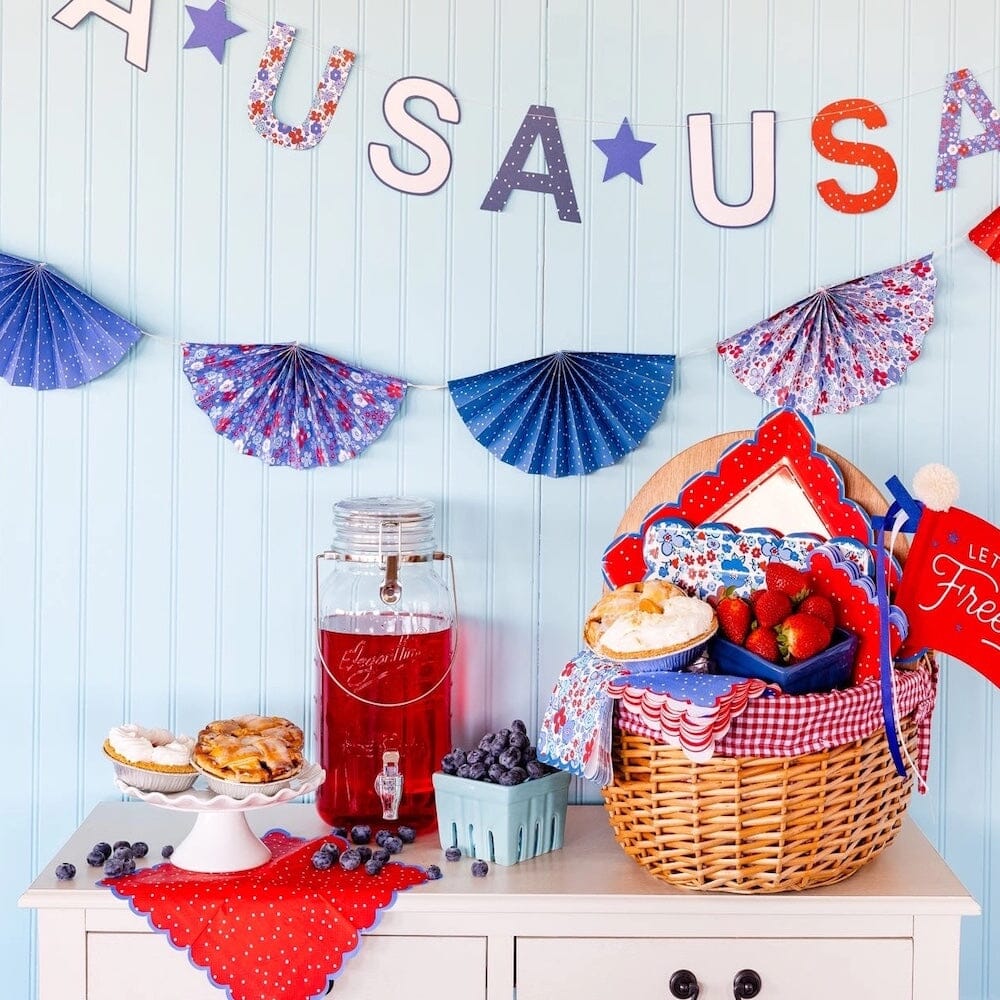 Floral Americana Bunting Banner, Shopsweetluluss