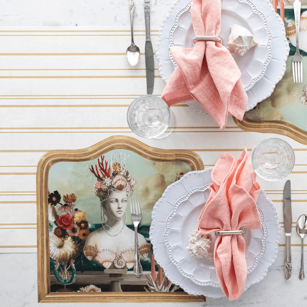 Antique Gold Stripe Table Runner, Shopsweetluluss
