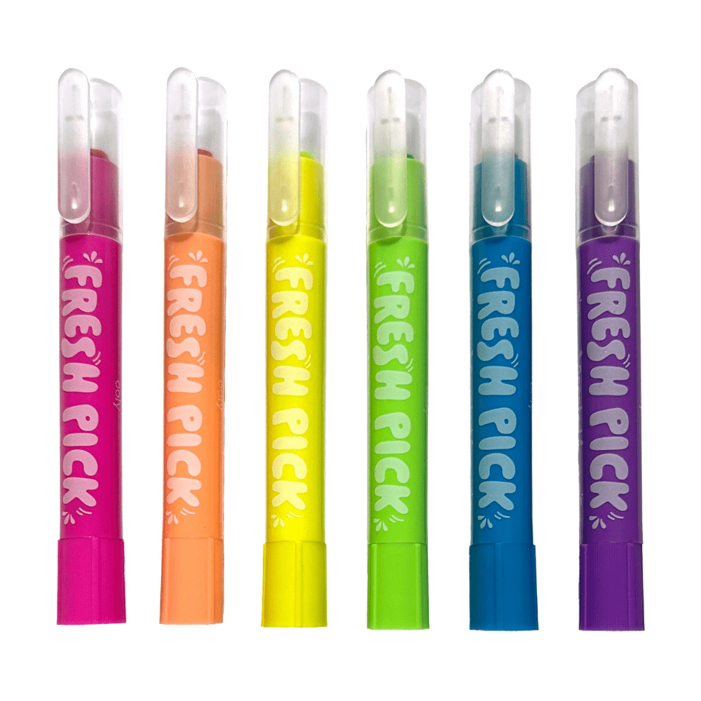 Fresh Pick Apple Scented Gel Crayons - Set of 6, Shopsweetluluss