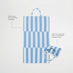 Beach Towel 2-in-1 Tote Bag - Le Weekend Mid Blue Cream, Shopsweetluluss
