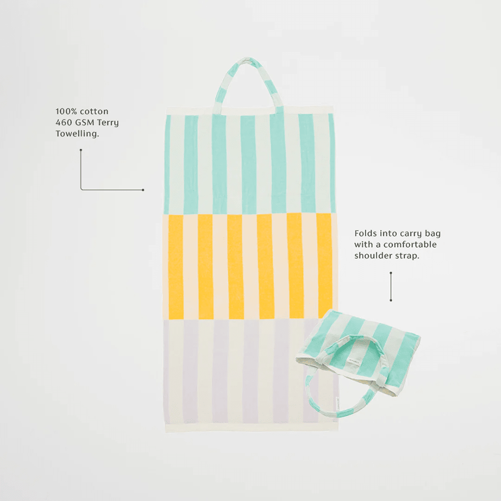 Beach Towel 2-in-1 Tote Bag - Rio Sun Multi, Shopsweetluluss