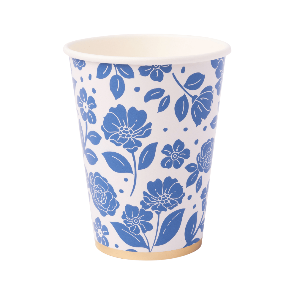 Belle Blue Elegant Floral Cups, Shopsweetluluss
