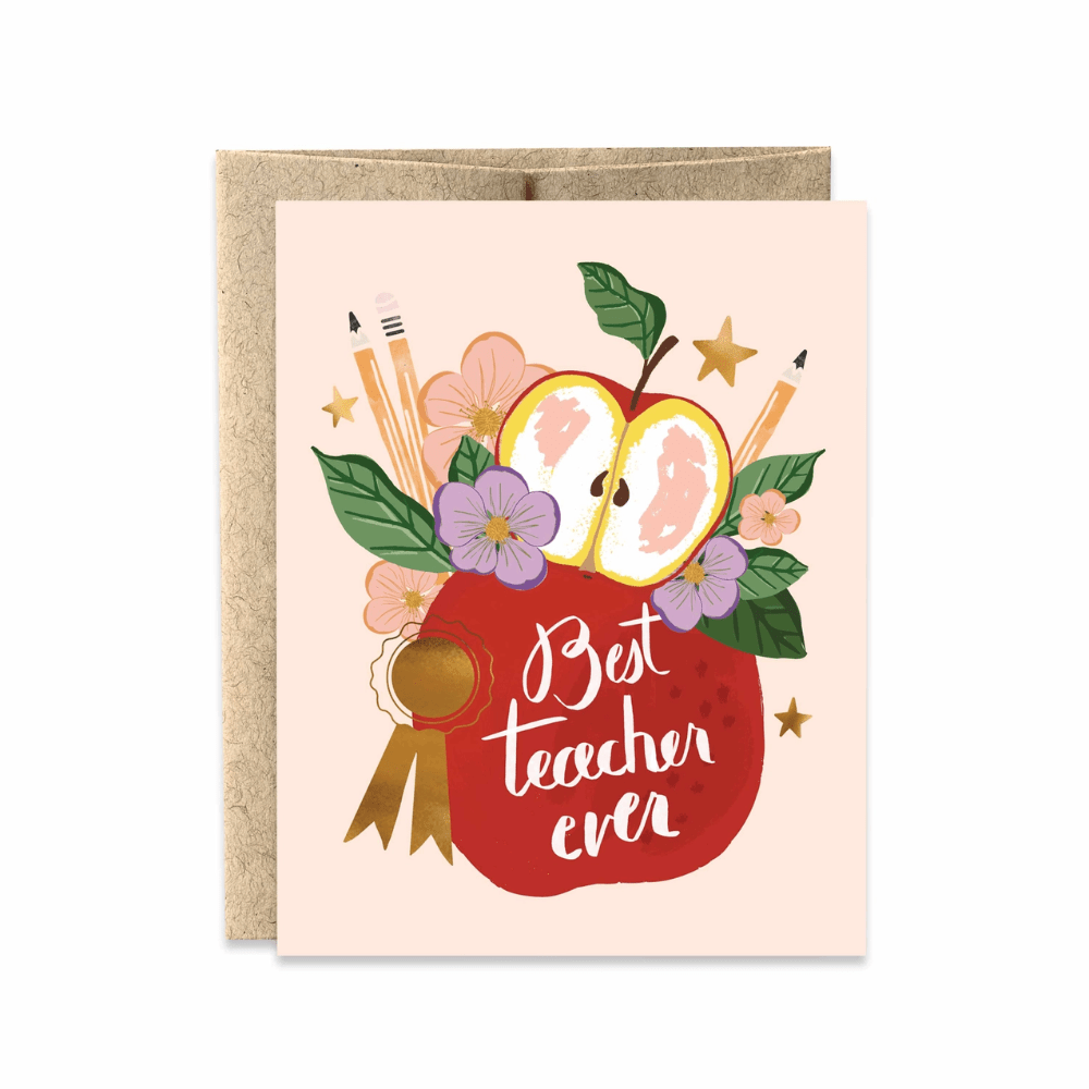 "Best Teacher Ever" Greeting Card, Shopsweetluluss