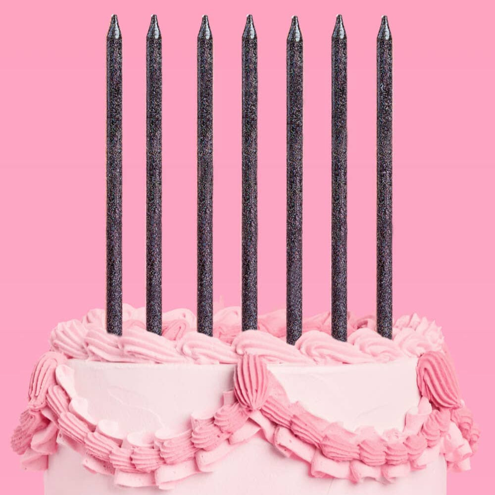 Black Glitter Candles - 10pk, Shopsweetluluss