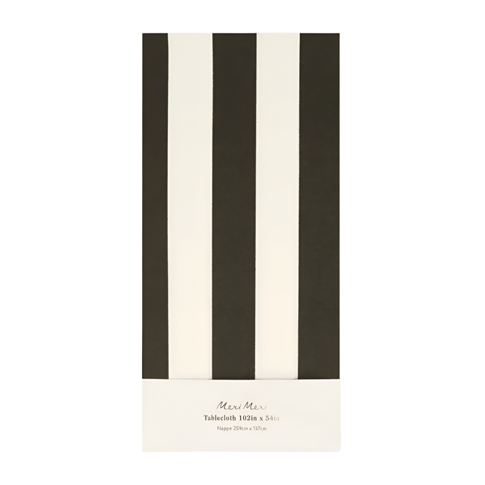 Meri Meri Black Striped Tablecloth, Shopsweetluluss