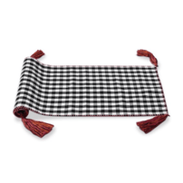 Black Gingham Table Runner w/ Tassels - Shopsweetluluss