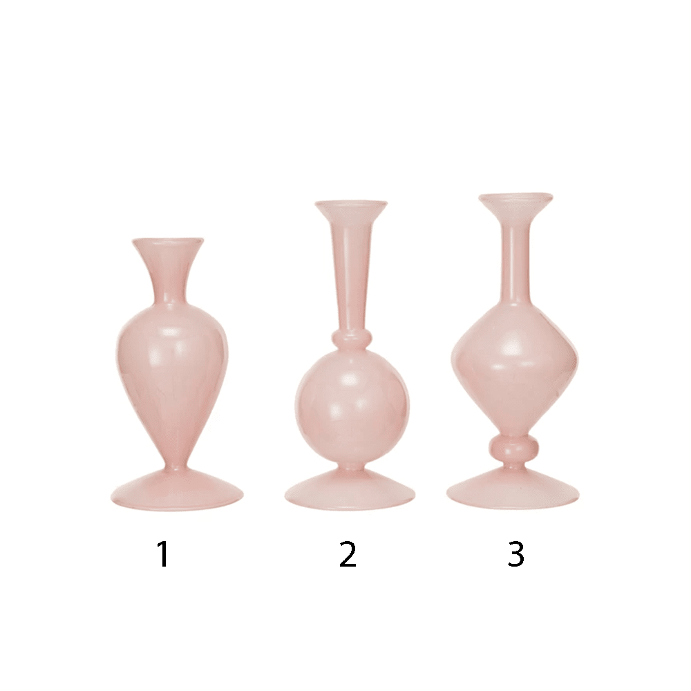 Blown Glass Vase, Opaque Pink - 3 Style Options, Shopsweetluluss