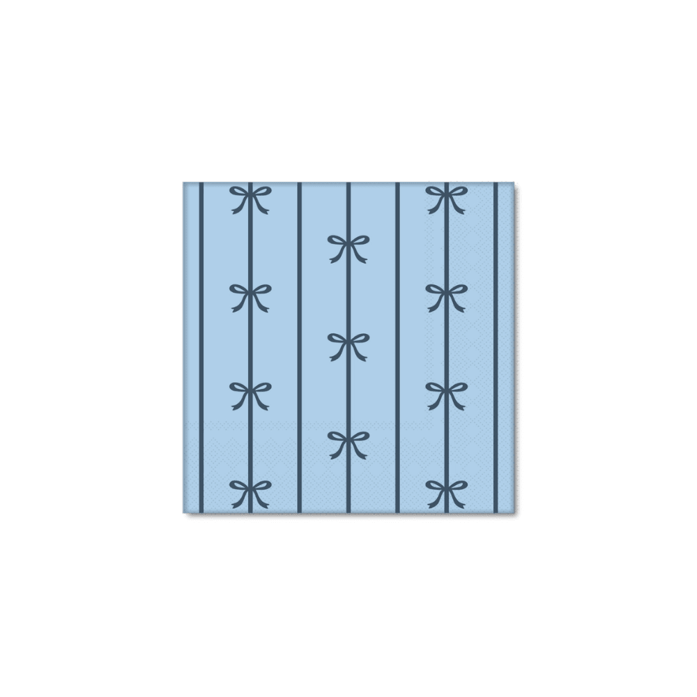Sky Blue Signature Bow Small Napkins, Shopsweetluluss