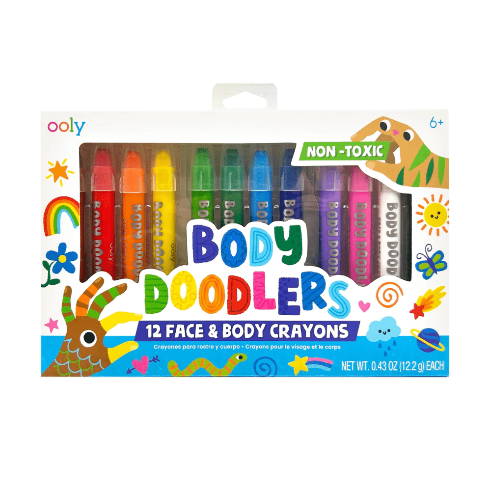 Body Doodlers Face & Body Crayons - Set of 12 Colors, Shopsweetluluss