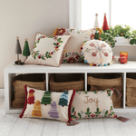 Boho Holiday Floral Embroidered Pillow, Shopsweetluluss