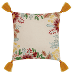 Boho Holiday Floral Embroidered Pillow, Shopsweetluluss