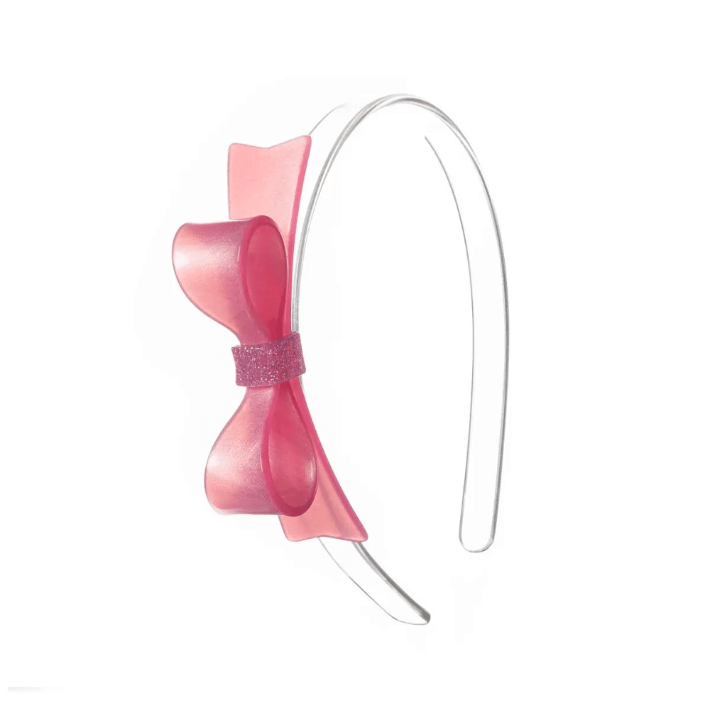 Bow Headband - Satin Pink - Shopsweetluluss