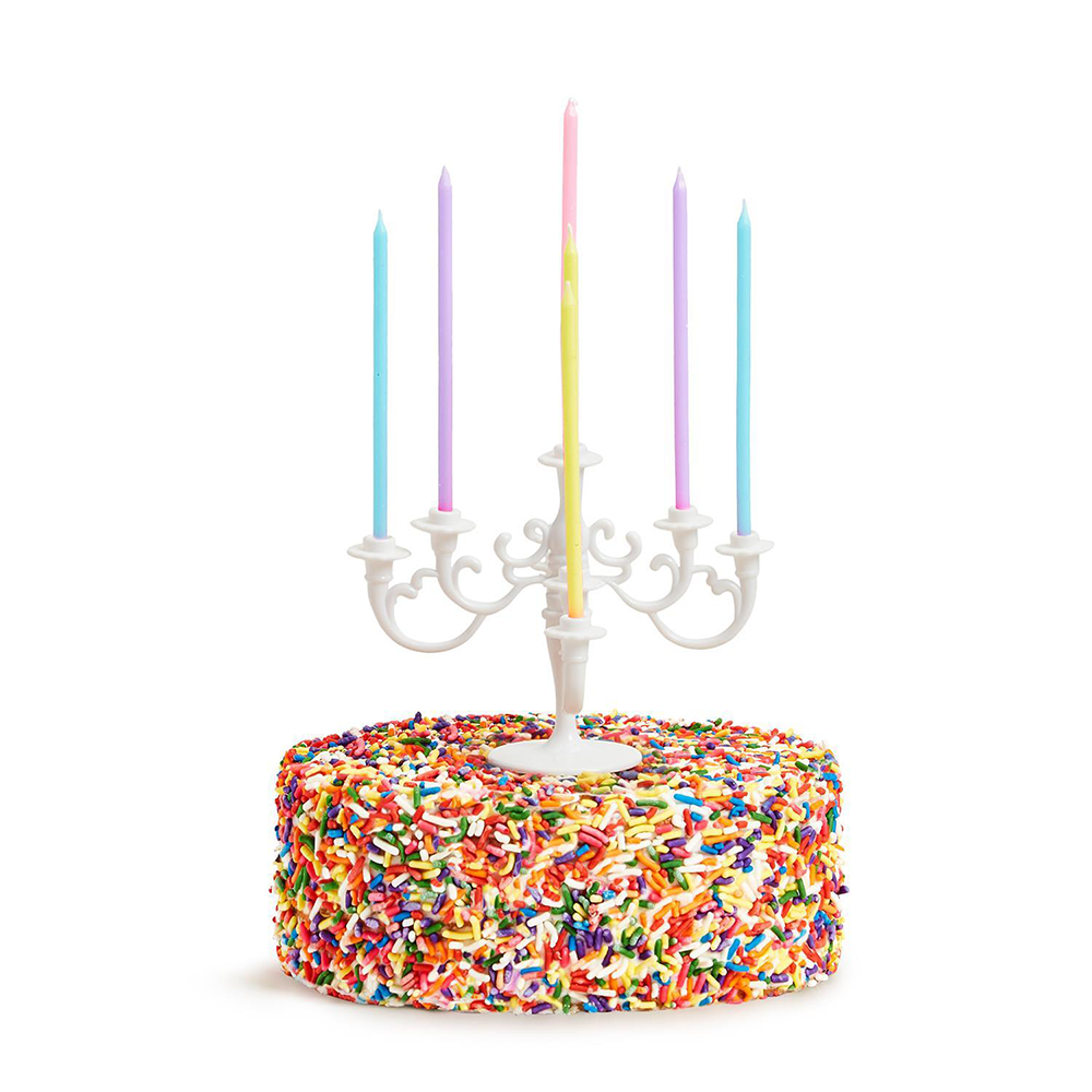 Candelabra Cake Topper & Candle Set - 4 Color Options, Shopsweetluluss