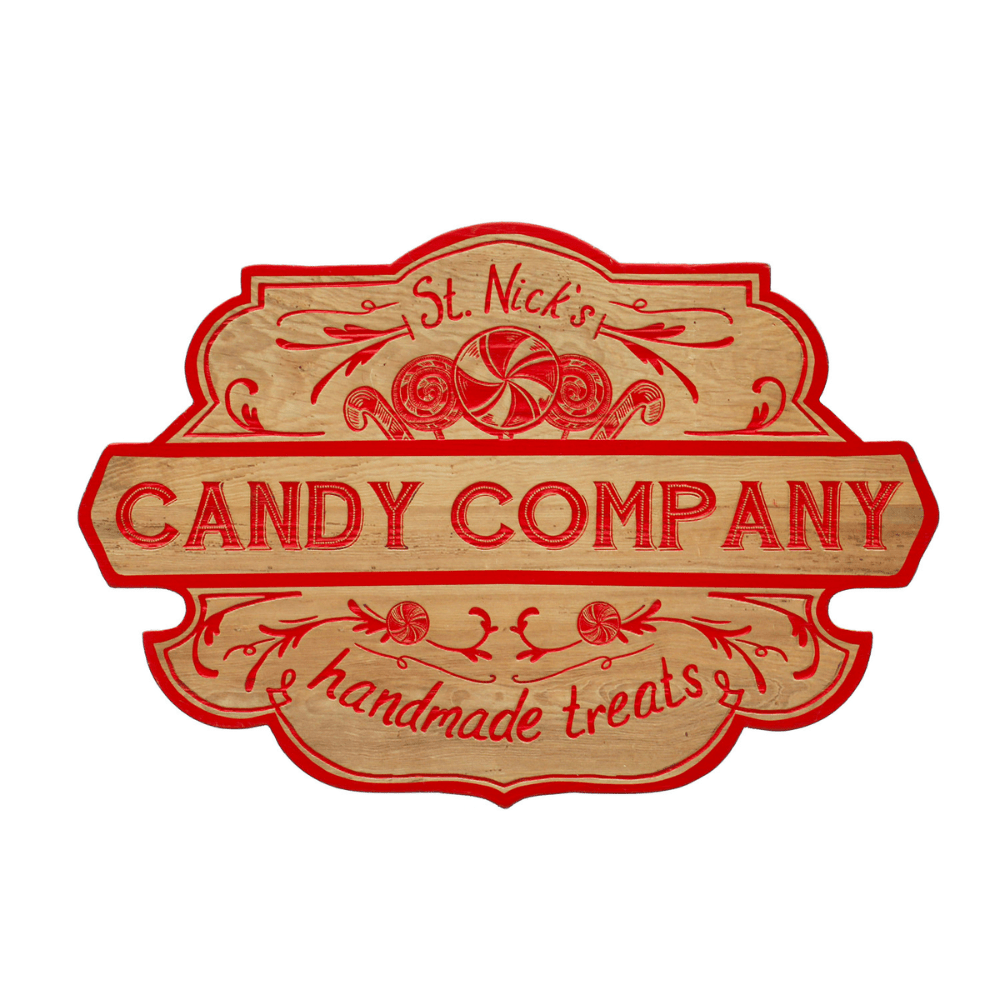 St. Nick's Candy Company Wood Sign, Shopsweetluluss
