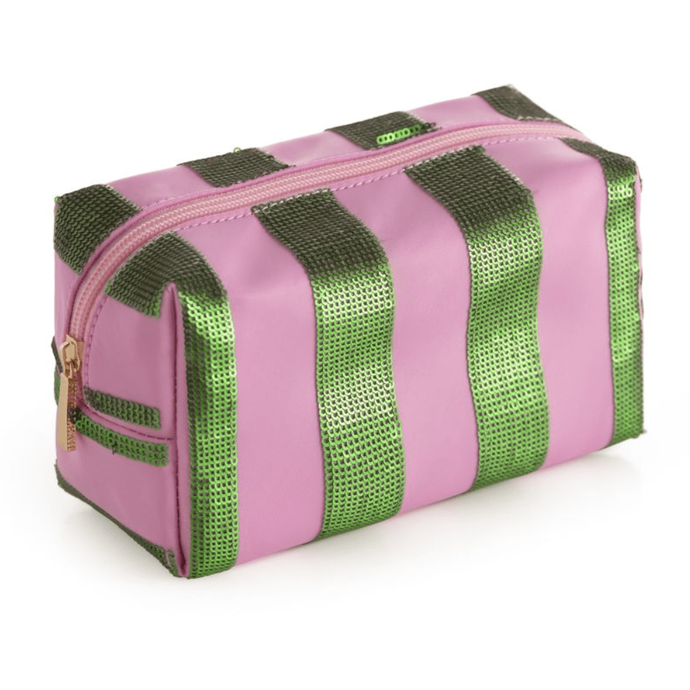 Cara Stripe Zip Pouch - Green, Shopsweetluluss