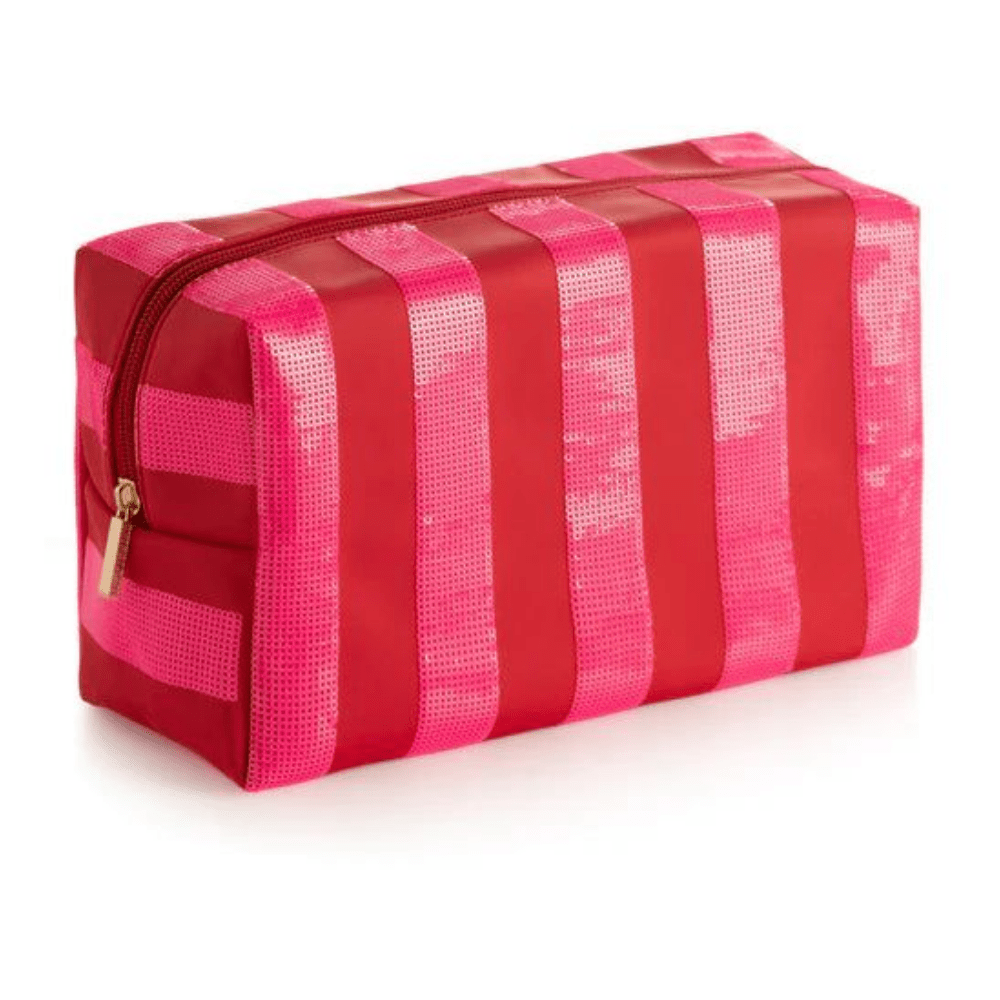 Cara Large Stripe Zip Pouch - Pink, Shopsweetluluss