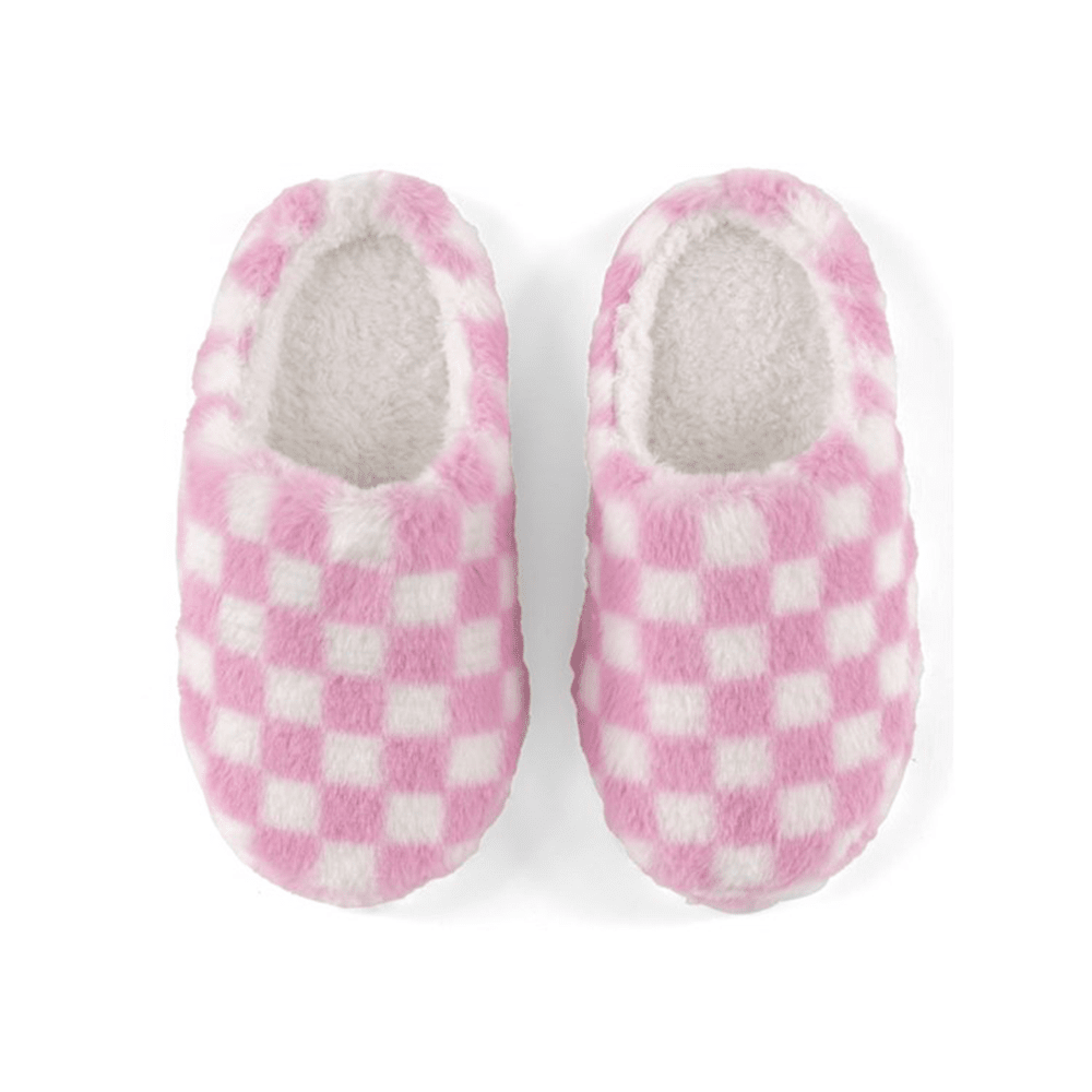 Check Print Slippers, Pink - 2 Size Options, Shopsweetluluss