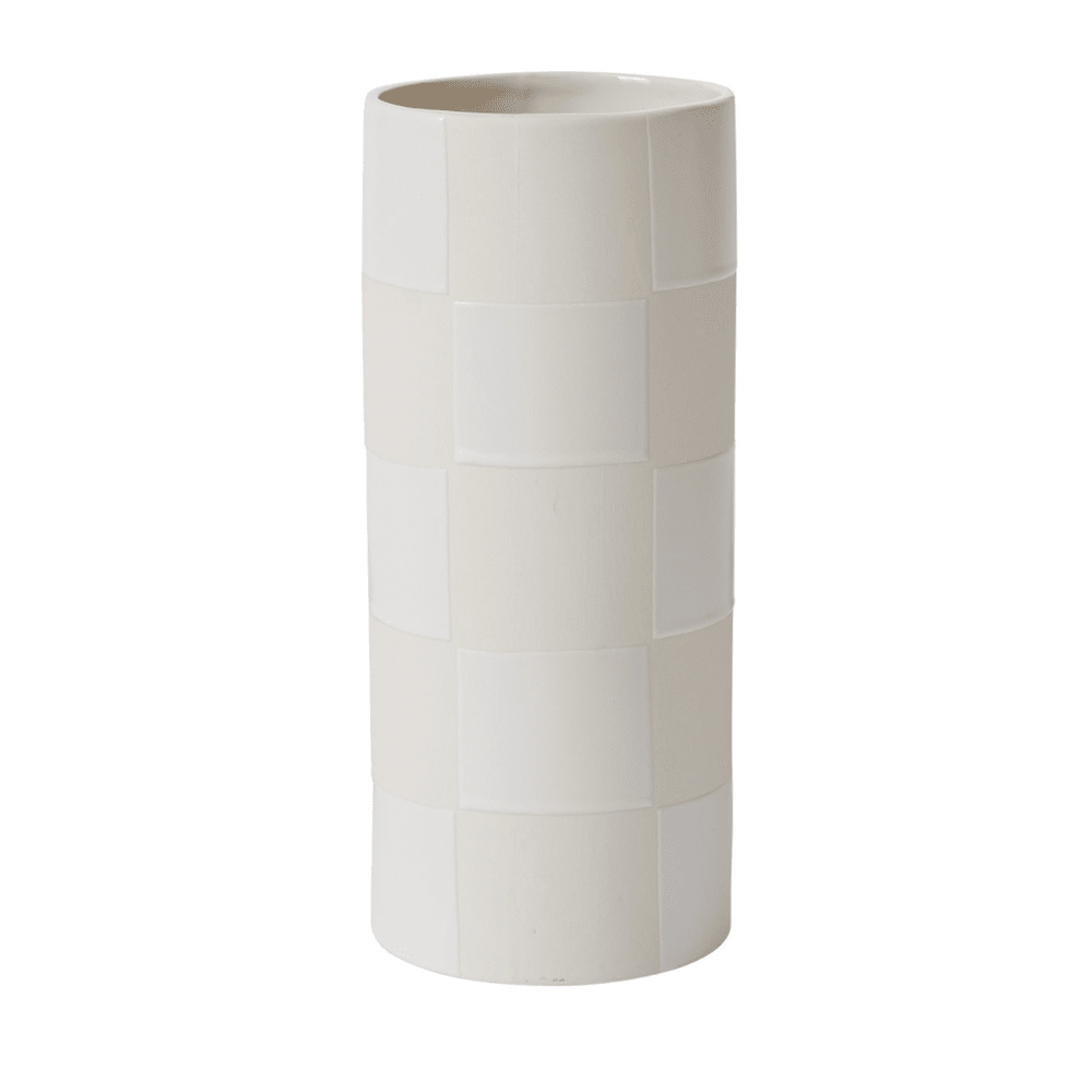 Checkerboard Vase, Off-White - Large, Shopsweetluluss